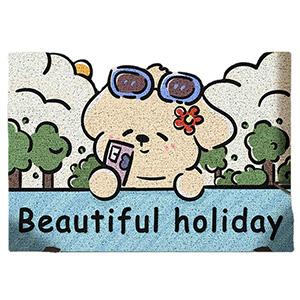 Animals with Flowers Printed PVC Coil Floor Mat  