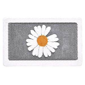 Embroidered Daisy Bath Mat