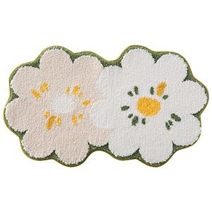 Flower Flocking Bathroom Floor Mat  