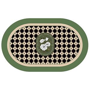 Flower Ellipse Bathroom Floor Mat  